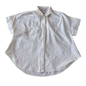 Madewell 100% Cotton‎ Cream Color Button Down Collared Shirt Size XSmall